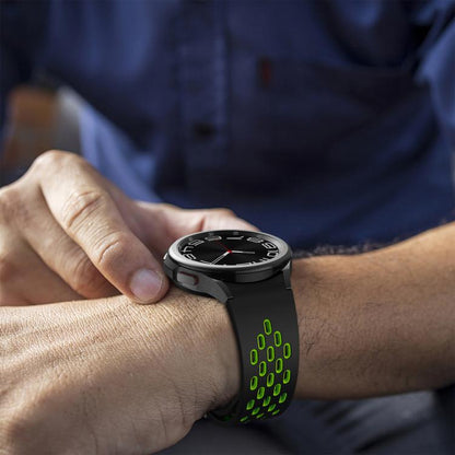 For Samsung Galaxy Watch 4 / 5 / 6 Kalebol Two-color Mesh Magnetic Black Buckle Silicone Strap(Black Fluorescent Green) by Kalebol