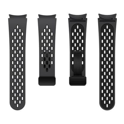 For Samsung Galaxy Watch 4 / 5 / 6 Kalebol Two-color Mesh Magnetic Black Buckle Silicone Strap(Coal Black) by Kalebol