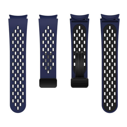 For Samsung Galaxy Watch 4 / 5 / 6 Kalebol Two-color Mesh Magnetic Black Buckle Silicone Strap(Midnight Blue Black) by Kalebol