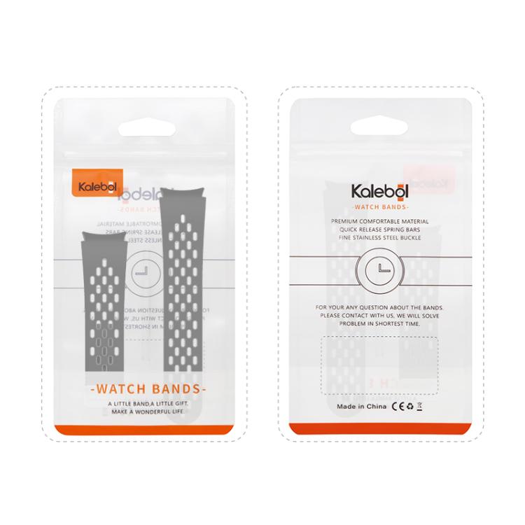 For Samsung Galaxy Watch 4 / 5 / 6 Kalebol Two-color Mesh Magnetic Black Buckle Silicone Strap(White Black) by Kalebol