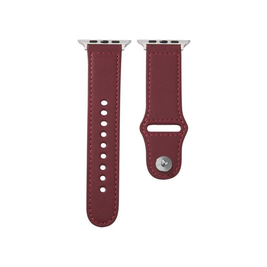 For Apple Watch 42mm / 41mm / 40mm / 38mm Kalebol Large Stud Buckle Leather Watch Band(Wine Red) by Kalebol