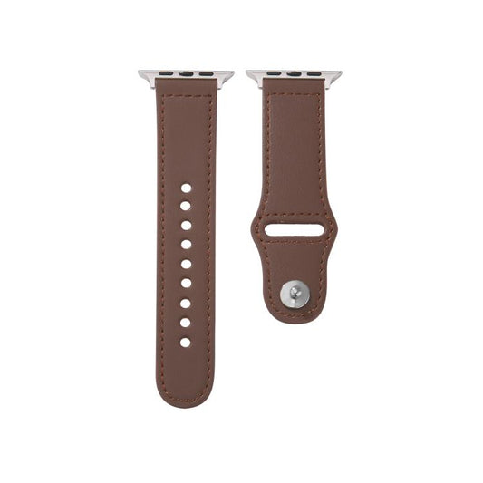For Apple Watch 42mm / 41mm / 40mm / 38mm Kalebol Large Stud Buckle Leather Watch Band(Coffee) by Kalebol