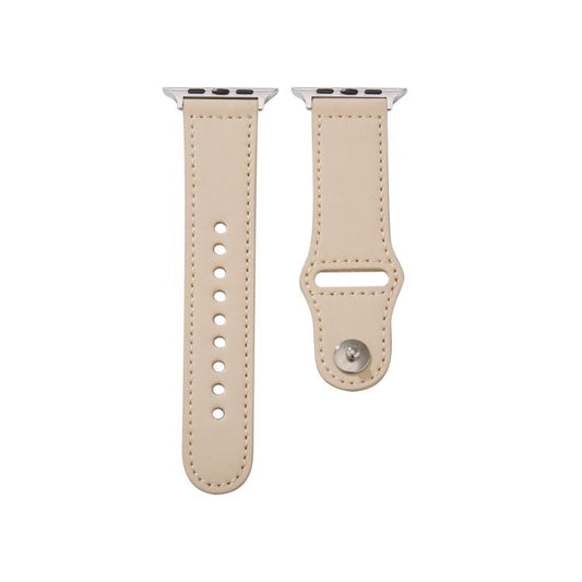 For Apple Watch 42mm / 41mm / 40mm / 38mm Kalebol Large Stud Buckle Leather Watch Band(Apricot) by Kalebol