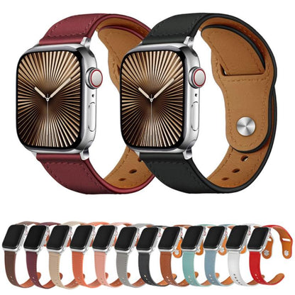 For Apple Watch 42mm / 41mm / 40mm / 38mm Kalebol Large Stud Buckle Leather Watch Band(Apricot) by Kalebol