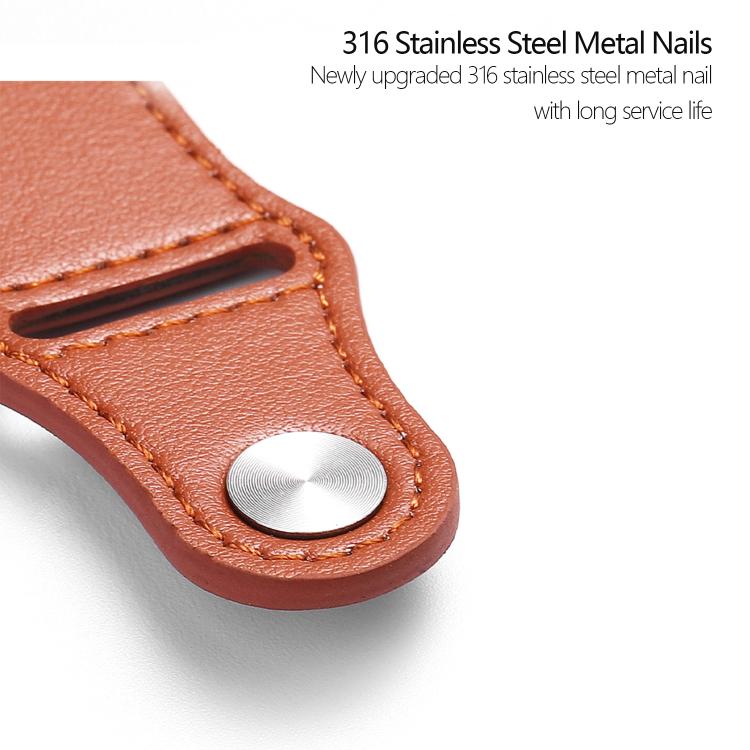 For Apple Watch 46mm / 49mm / 45mm / 44mm Kalebol Large Stud Buckle Leather Watch Band(Grey) by Kalebol