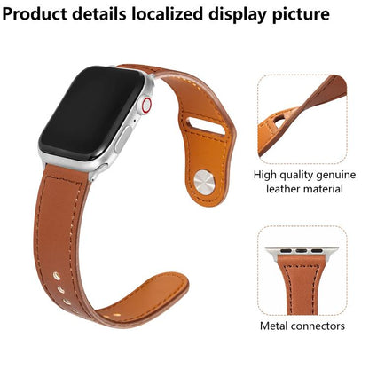 For Apple Watch 42mm / 41mm / 40mm / 38mm Kalebol Large Stud Buckle Leather Watch Band(Haze Blue) by Kalebol