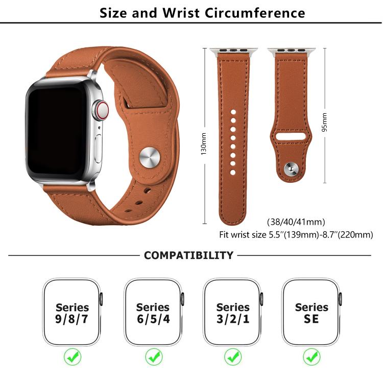 For Apple Watch 46mm / 49mm / 45mm / 44mm Kalebol Large Stud Buckle Leather Watch Band(Grey) by Kalebol