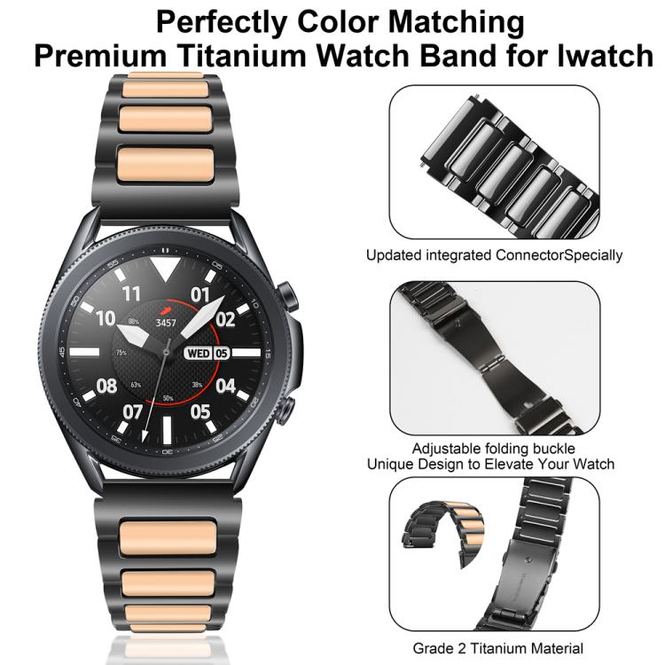 Kalebol 22mm Tooling Metal Zinc Alloy Watch Band(Black Rose Gold) by Kalebol