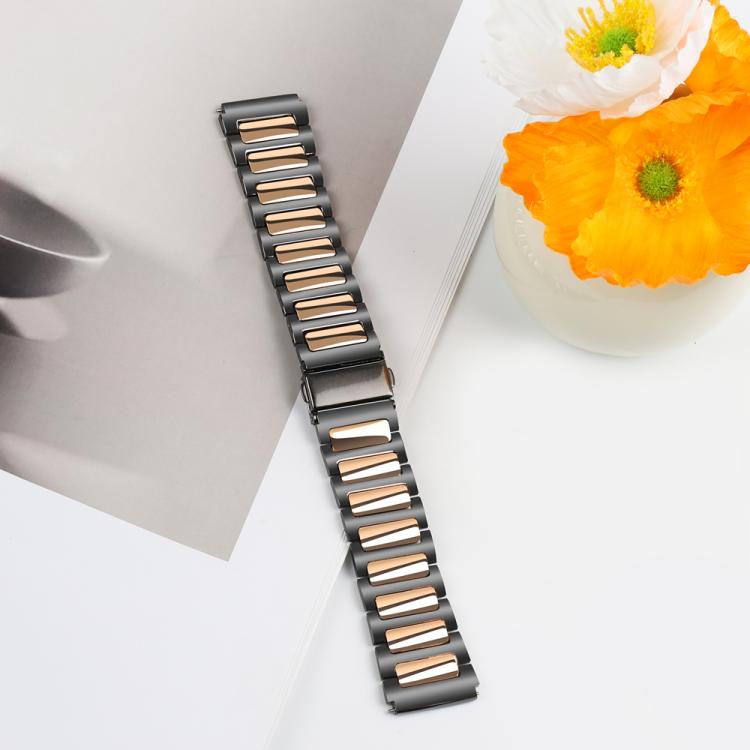 Kalebol 22mm Tooling Metal Zinc Alloy Watch Band(Black Rose Gold) by Kalebol