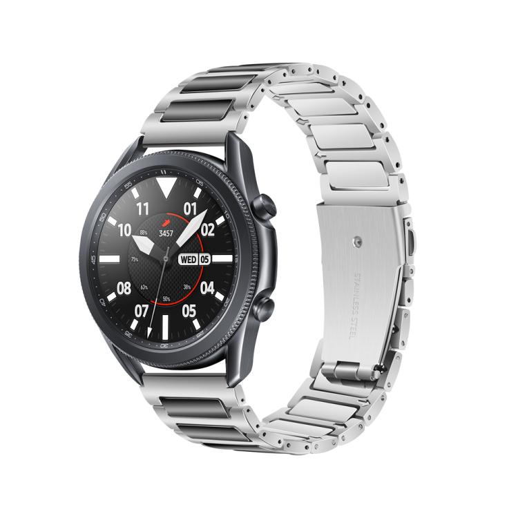 Kalebol 22mm Tooling Metal Zinc Alloy Watch Band(Silver Black) by Kalebol