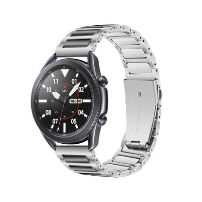 Kalebol 22mm Tooling Metal Zinc Alloy Watch Band(Silver Black) by Kalebol