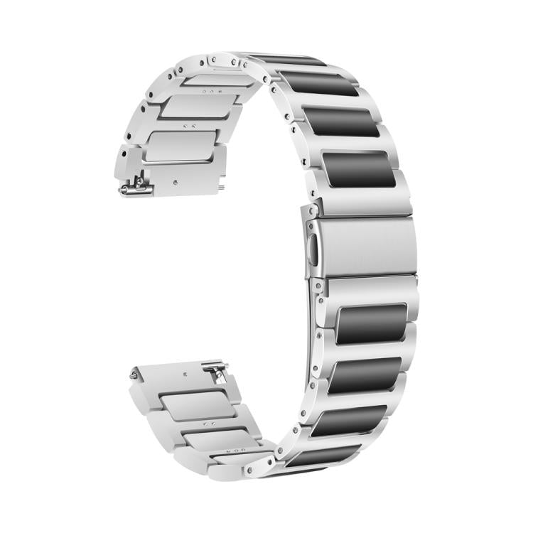 Kalebol 22mm Tooling Metal Zinc Alloy Watch Band(Silver Black) by Kalebol