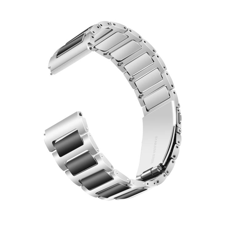 Kalebol 22mm Tooling Metal Zinc Alloy Watch Band(Silver Black) by Kalebol