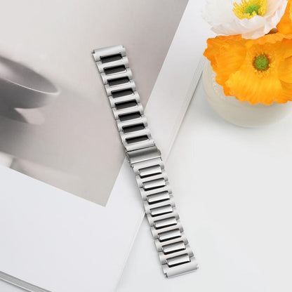 Kalebol 22mm Tooling Metal Zinc Alloy Watch Band(Silver Black) by Kalebol