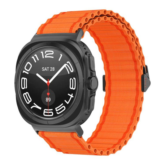 For Samsung Galaxy Watch Ultra 47mm / Ultra 2025 Kalebol Ocean Loop Nylon Braided Watch Band(Orange) by Kalebol