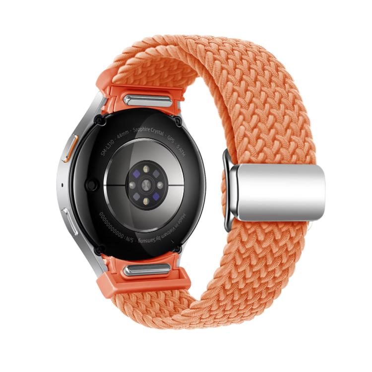 For Samsung Galaxy Watch 5 Pro / 6 / 7 Kalebol Button Braided Loop Magnetic Buckle Watch Band(Orange) by Kalebol