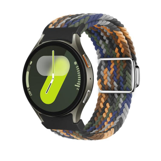 For Samsung Galaxy Watch 5 Pro / 6 / 7 Kalebol Button Braided Loop Magnetic Buckle Watch Band(Camouflage) by Kalebol