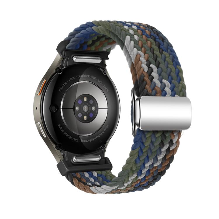 For Samsung Galaxy Watch 5 Pro / 6 / 7 Kalebol Button Braided Loop Magnetic Buckle Watch Band(Denim) by Kalebol