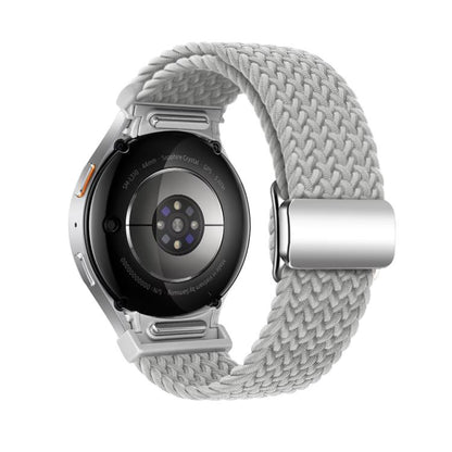 For Samsung Galaxy Watch 5 Pro / 6 / 7 Kalebol Button Braided Loop Magnetic Buckle Watch Band(Light Grey) by Kalebol