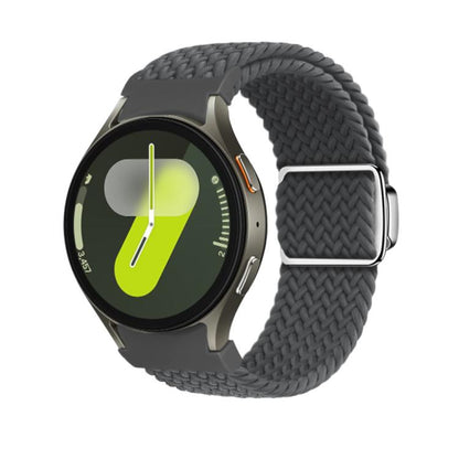 For Samsung Galaxy Watch 5 Pro / 6 / 7 Kalebol Button Braided Loop Magnetic Buckle Watch Band(Space Grey) by Kalebol