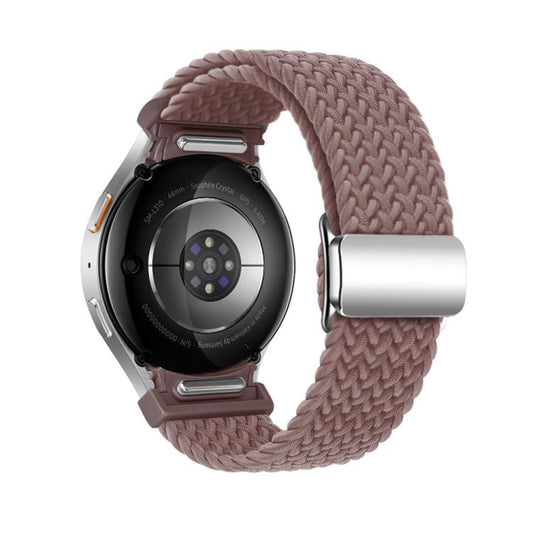 For Samsung Galaxy Watch 5 Pro / 6 / 7 Kalebol Button Braided Loop Magnetic Buckle Watch Band(Smoky Purple) by Kalebol