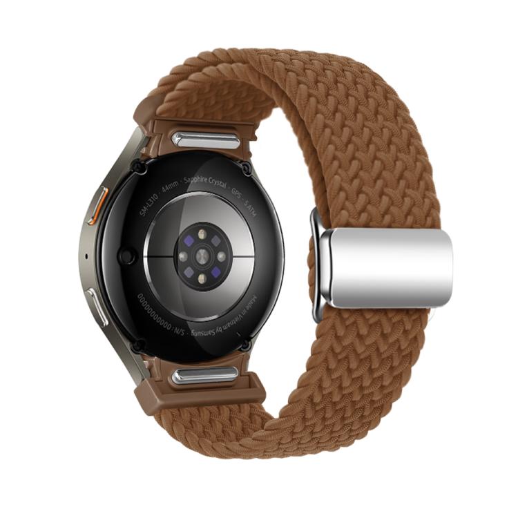 For Samsung Galaxy Watch 5 Pro / 6 / 7 Kalebol Button Braided Loop Magnetic Buckle Watch Band(Brown) by Kalebol