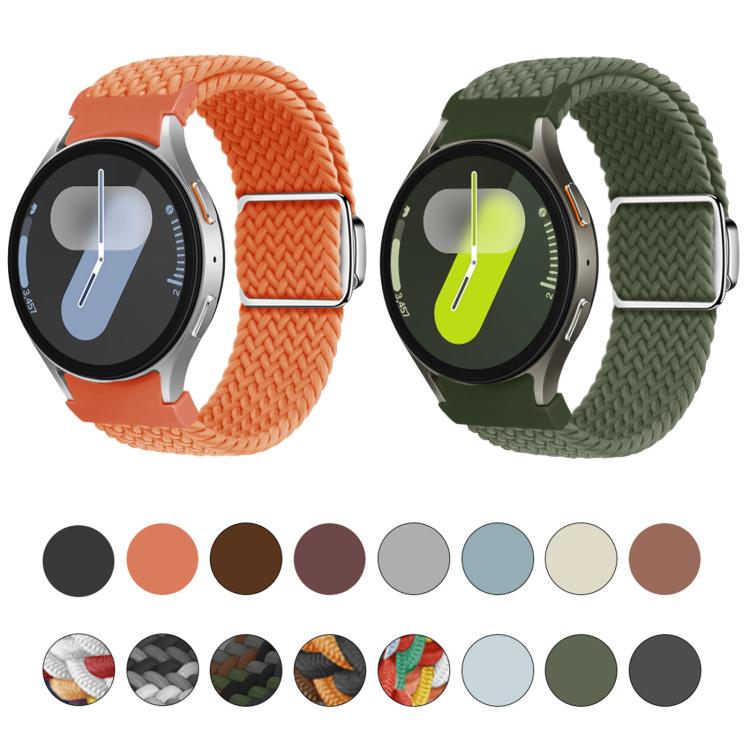 For Samsung Galaxy Watch 5 Pro / 6 / 7 Kalebol Button Braided Loop Magnetic Buckle Watch Band(Official Rainbow) by Kalebol