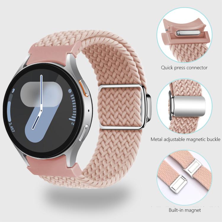For Samsung Galaxy Watch 5 Pro / 6 / 7 Kalebol Button Braided Loop Magnetic Buckle Watch Band(Official Rainbow) by Kalebol