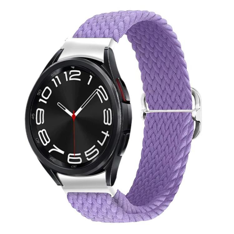 For Samsung Galaxy Watch 7 / 6 / 5 / 4 Kalebol Eight Buckle Nylon Braided Watch Band(England Purple) by Kalebol