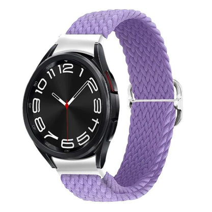 For Samsung Galaxy Watch 7 / 6 / 5 / 4 Kalebol Eight Buckle Nylon Braided Watch Band(England Purple) by Kalebol