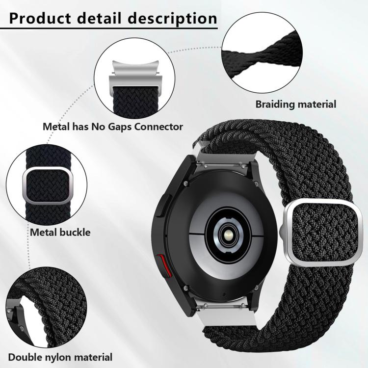 For Samsung Galaxy Watch 7 / 6 / 5 / 4 Kalebol Eight Buckle Nylon Braided Watch Band(Chocolate) by Kalebol