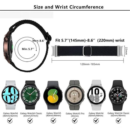 For Samsung Galaxy Watch 7 / 6 / 5 / 4 Kalebol Eight Buckle Nylon Braided Watch Band(Blueberry) by Kalebol