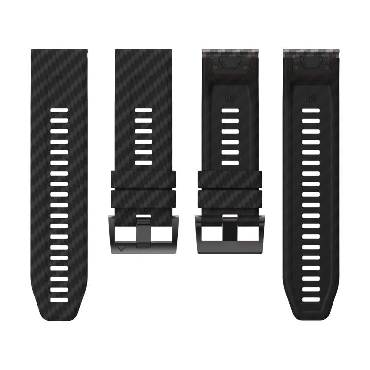 For Garmin Fenix 7 22mm Kalebol Two Color Carbon Fiber Print Silicone Watch Band(Black) by Kalebol