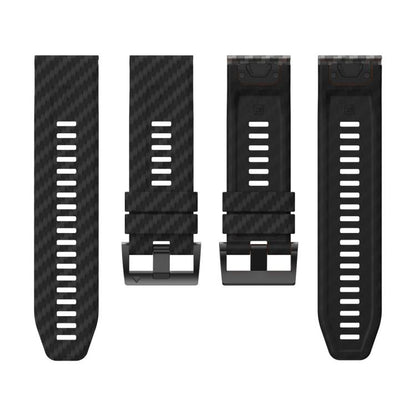 For Garmin Fenix 7 22mm Kalebol Two Color Carbon Fiber Print Silicone Watch Band(Black) by Kalebol