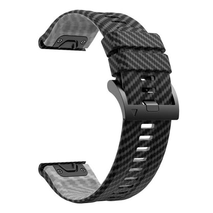 For Garmin Fenix 7 22mm Kalebol Two Color Carbon Fiber Print Silicone Watch Band(Black Grey) by Kalebol