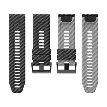 For Garmin Fenix 7X 26mm Kalebol Two Color Carbon Fiber Print Silicone Watch Band(Black Grey) by Kalebol