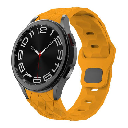 For Samsung Galaxy Watch 4 / 5 / 6 Kalebol Football Pattern Reverse Buckle Silicone Strap(Dark Yellow) by Kalebol