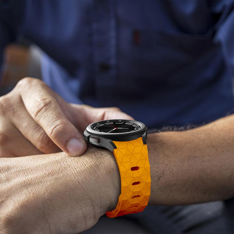 For Samsung Galaxy Watch 4 / 5 / 6 Kalebol Football Pattern Reverse Buckle Silicone Strap(Dark Yellow) by Kalebol