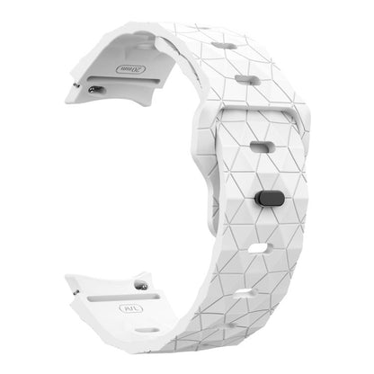 For Samsung Galaxy Watch 4 / 5 / 6 Kalebol Football Pattern Reverse Buckle Silicone Strap(White) by Kalebol