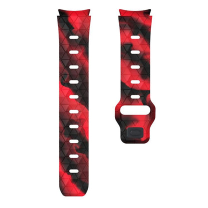 For Samsung Galaxy Watch 4 / 5 / 6 Kalebol Football Pattern Reverse Buckle Silicone Strap(Black Red Camouflage) by Kalebol