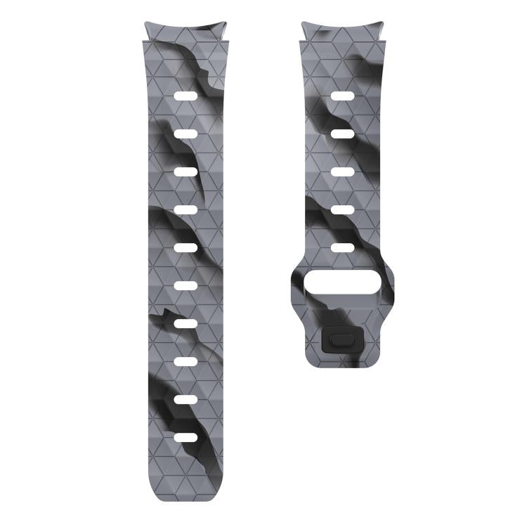 For Samsung Galaxy Watch 4 / 5 / 6 Kalebol Football Pattern Reverse Buckle Silicone Strap(Black Grey Camouflage) by Kalebol