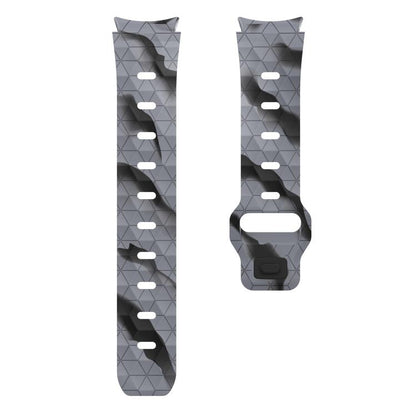 For Samsung Galaxy Watch 4 / 5 / 6 Kalebol Football Pattern Reverse Buckle Silicone Strap(Black Grey Camouflage) by Kalebol