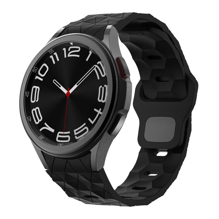 For Samsung Galaxy Watch 4 / 5 / 6 Kalebol Football Pattern Reverse Buckle Silicone Strap(Black) by Kalebol