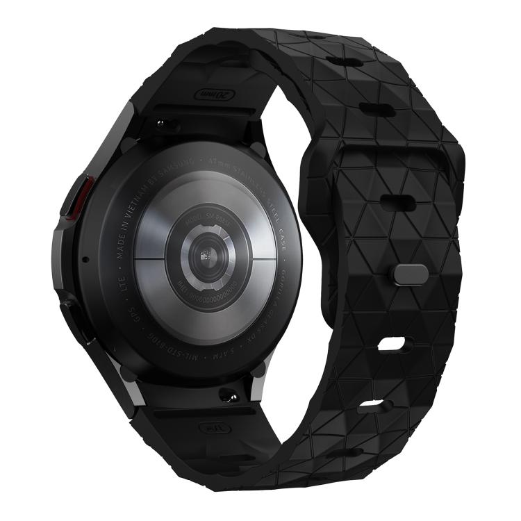 For Samsung Galaxy Watch 4 / 5 / 6 Kalebol Football Pattern Reverse Buckle Silicone Strap(Black) by Kalebol