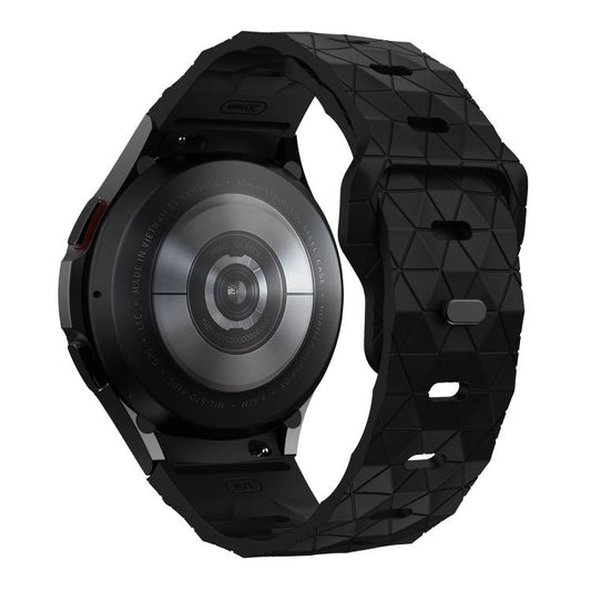 For Samsung Galaxy Watch 4 / 5 / 6 Kalebol Football Pattern Reverse Buckle Silicone Strap(Black) by Kalebol