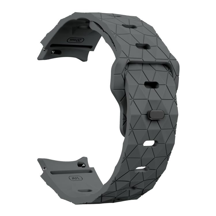 For Samsung Galaxy Watch 4 / 5 / 6 Kalebol Football Pattern Reverse Buckle Silicone Strap(Space Grey) by Kalebol