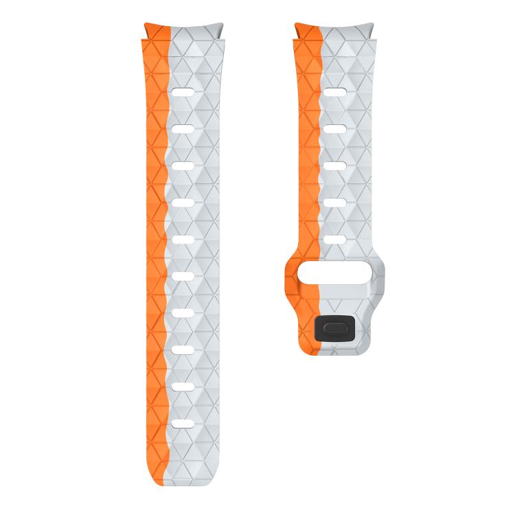 For Samsung Galaxy Watch 4 / 5 / 6 Kalebol Football Pattern Reverse Buckle Silicone Strap(Wild Path Grey Orange) by Kalebol