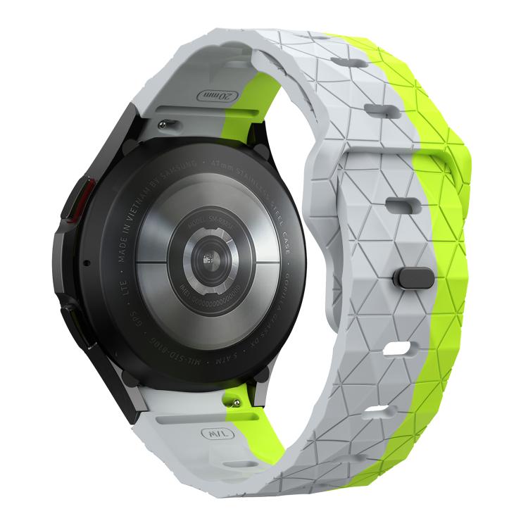 For Samsung Galaxy Watch 4 / 5 / 6 Kalebol Football Pattern Reverse Buckle Silicone Strap(Wild Path Grey Green) by Kalebol