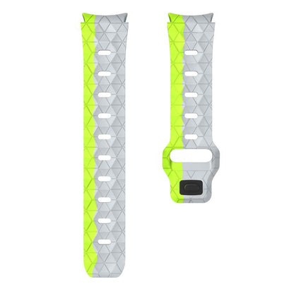 For Samsung Galaxy Watch 4 / 5 / 6 Kalebol Football Pattern Reverse Buckle Silicone Strap(Wild Path Grey Green) by Kalebol