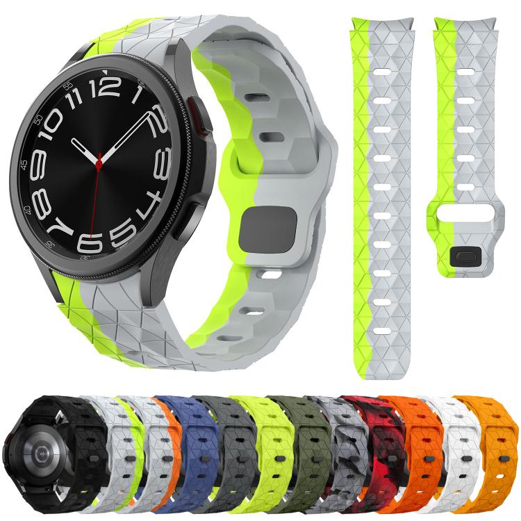 For Samsung Galaxy Watch 4 / 5 / 6 Kalebol Football Pattern Reverse Buckle Silicone Strap(Black Grey Camouflage) by Kalebol